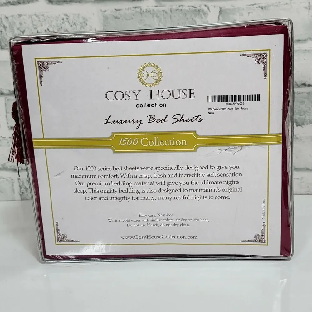 Cosy House 1500 Series TWIN Fuchsia Sheet Set‎ Hypoallergenic Anti-Microbial